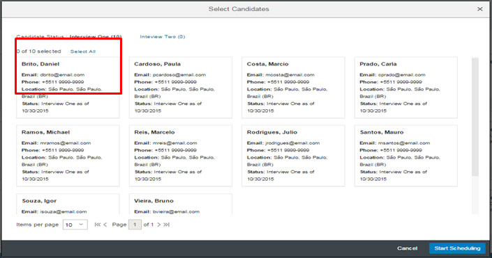 Interview Central in SuccessFactors Dashboard Screenshots