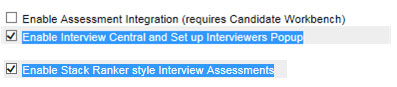 Interview Central in SuccessFactors Dashboard Screenshots