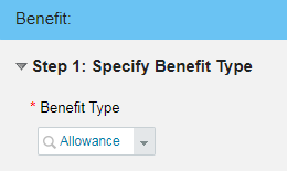 Specify Benefit Type