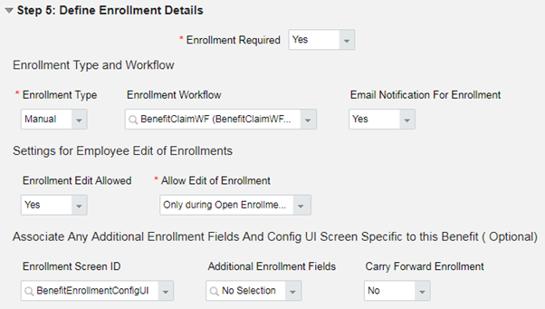 Define Enrollment Details