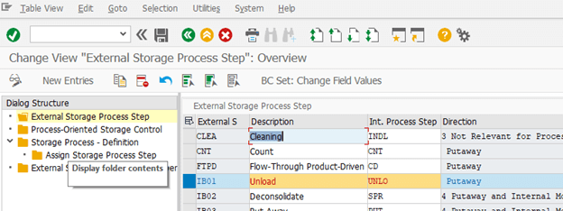 Define External Storage Process Step