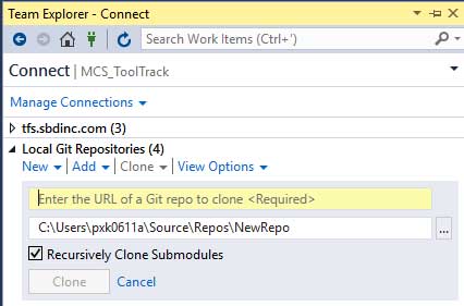 Clone in Visual Studio 2017